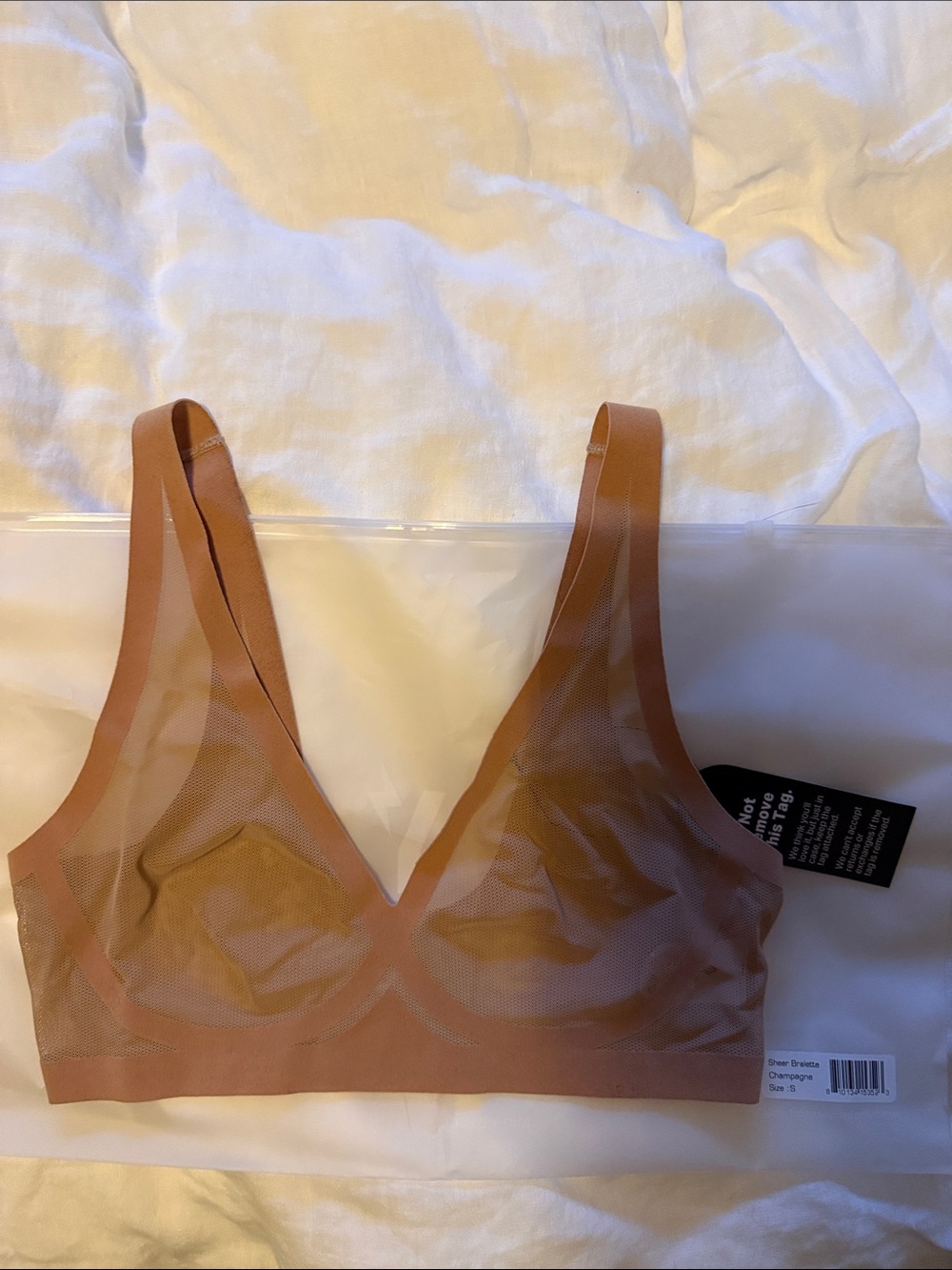 EBY Sheer Bralette in Champagne